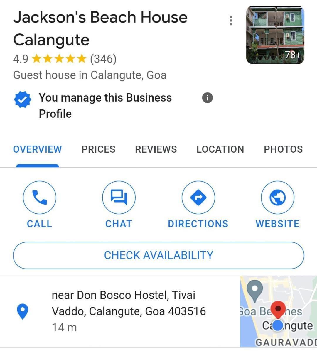 Jackson'S Beach House Calangute Aparthotel Esterno foto